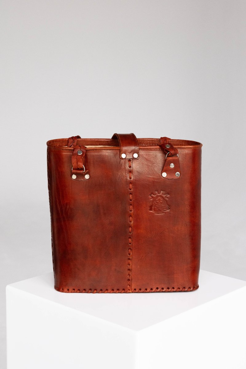 Spearfish - Hand - Carved Leather Bag - Mama Ponchos