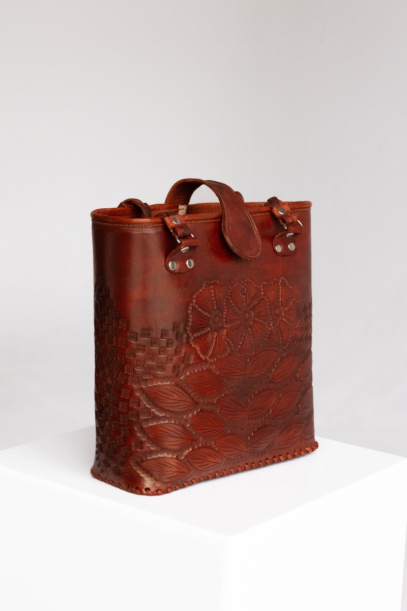 Spearfish - Hand - Carved Leather Bag - Mama Ponchos
