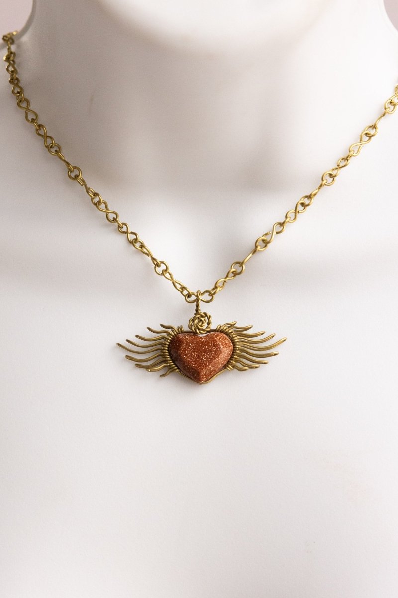 St. Michael Heart – Handmade Necklace - Mama Ponchos