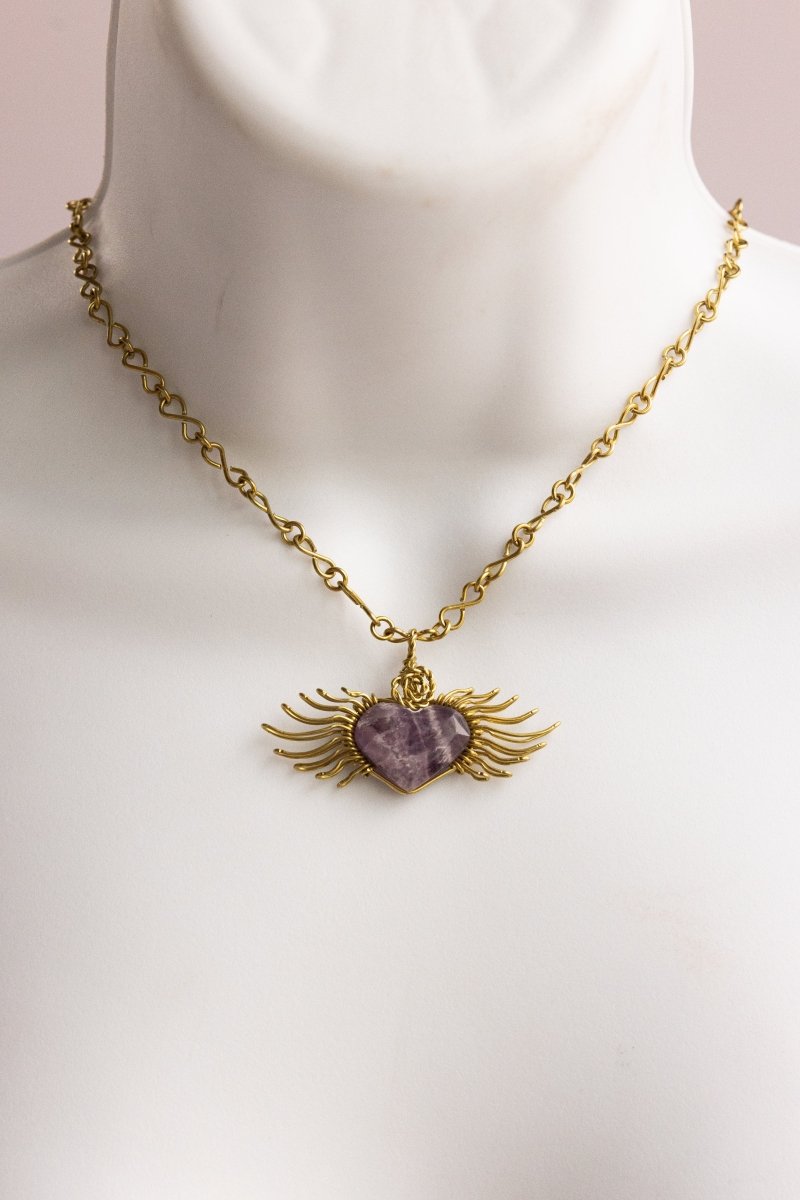 St. Michael Heart – Handmade Necklace - Mama Ponchos