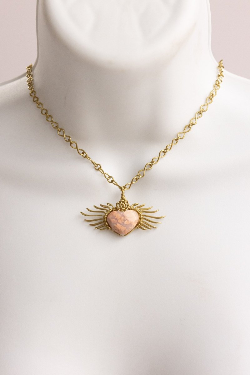 St. Michael Heart – Handmade Necklace - Mama Ponchos