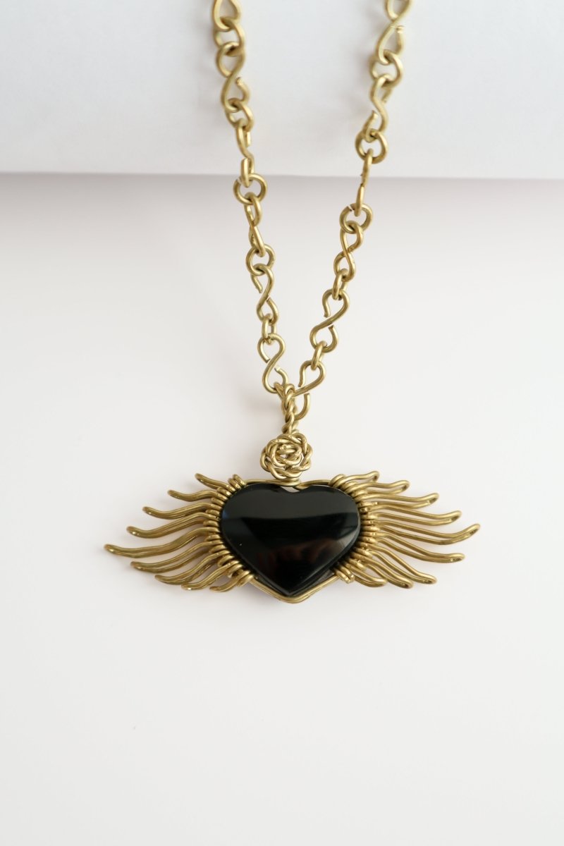 St. Michael Sacred Heart – Handmade Necklace - Mama Ponchos LLC