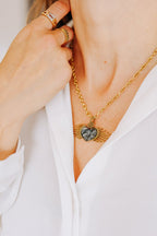 St. Michael Sacred Heart – Handmade Necklace - Mama Ponchos LLC