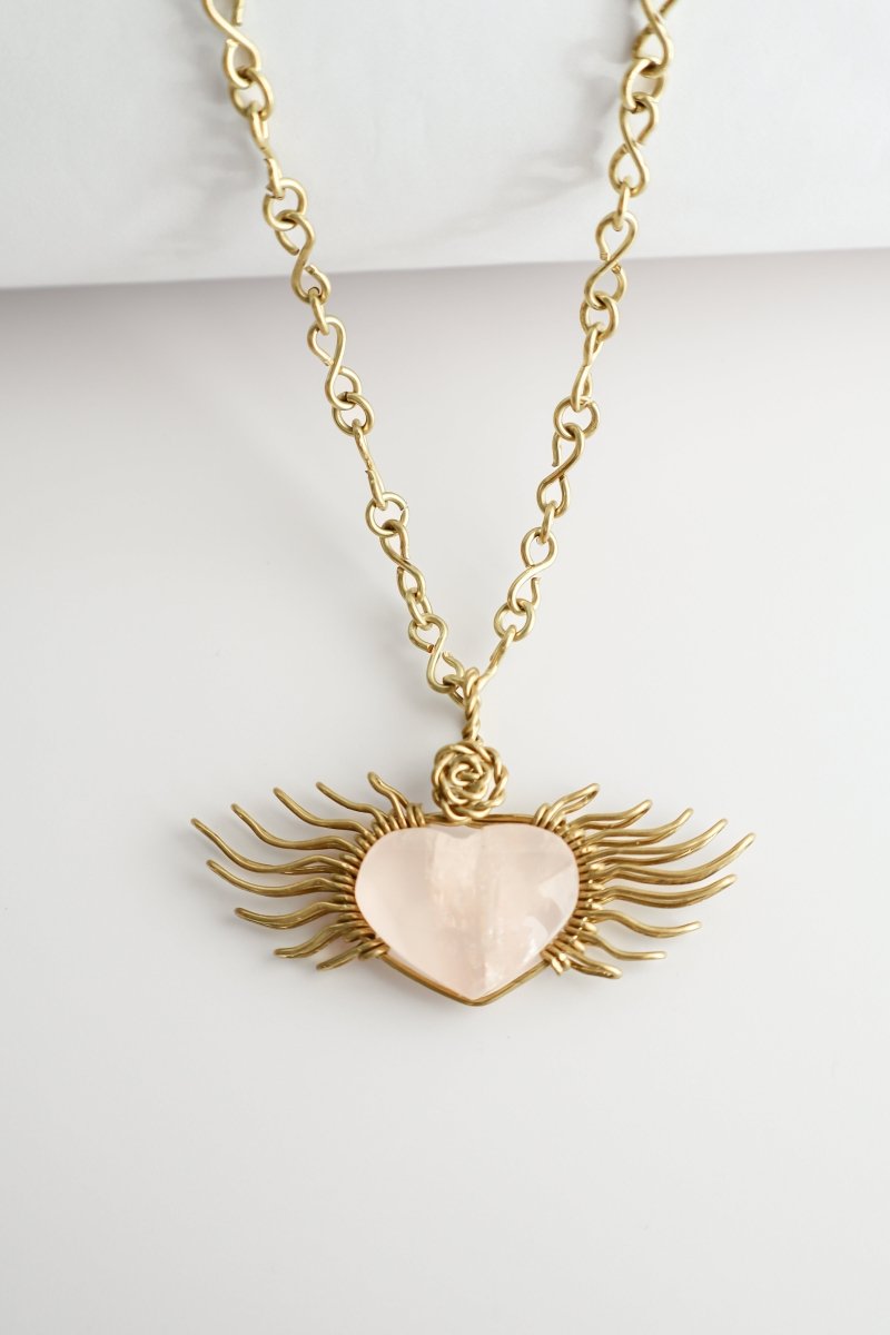 St. Michael Sacred Heart – Handmade Necklace - Mama Ponchos LLC