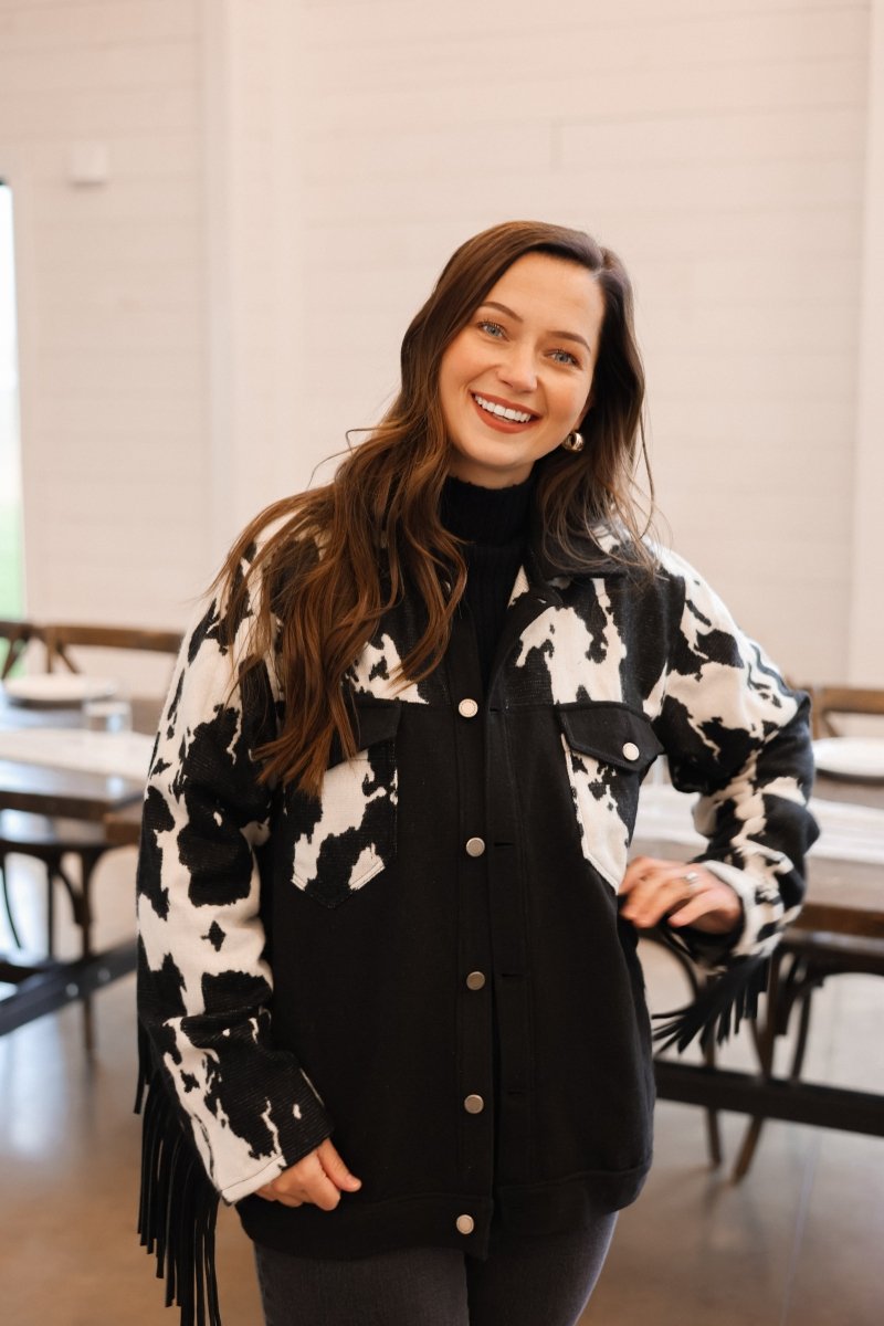 Western Cowhide Fringe Jacket - Mama Ponchos