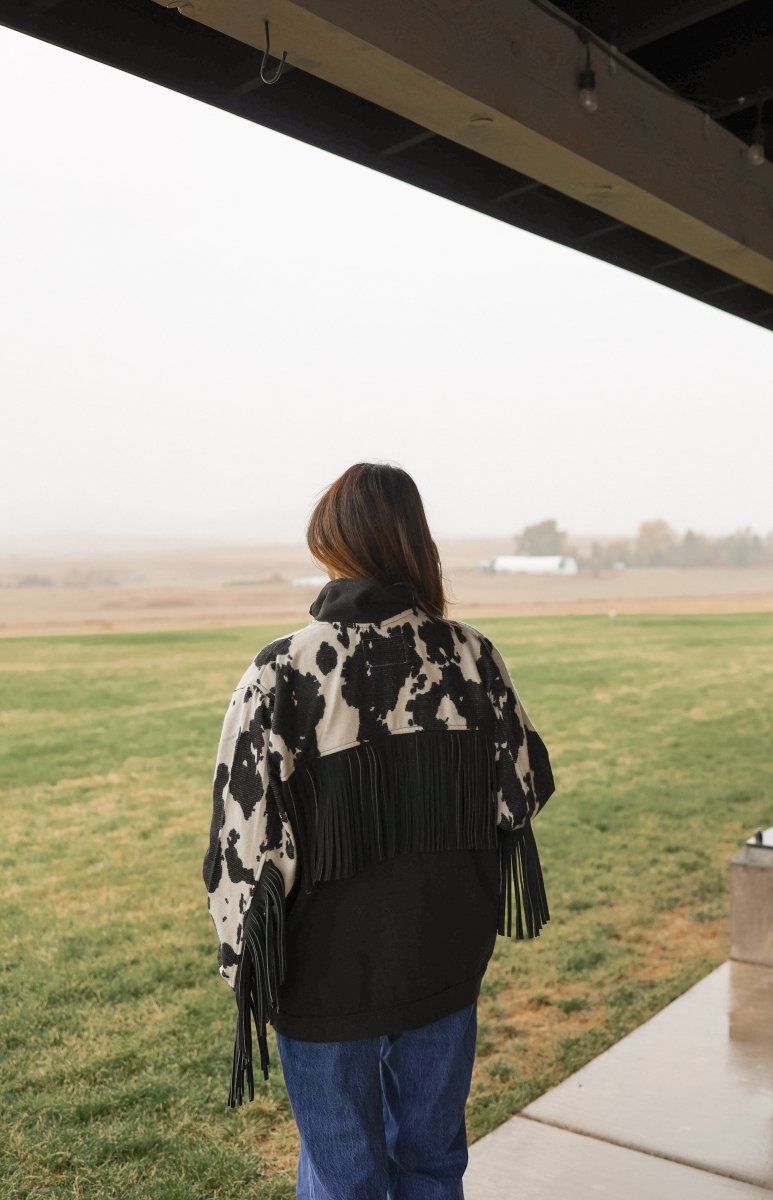 Western Cowhide Fringe Jacket - Mama Ponchos